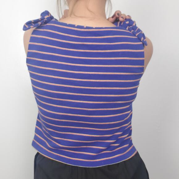 Vintage Chaus Striped Tank Top M 100% Cotton 70s 80s - Picture 3 of 4